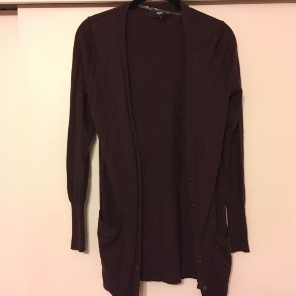 maroon cardigan
